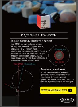 Мел для кия Kamui 0.98 Beta Sky Blue 1шт.