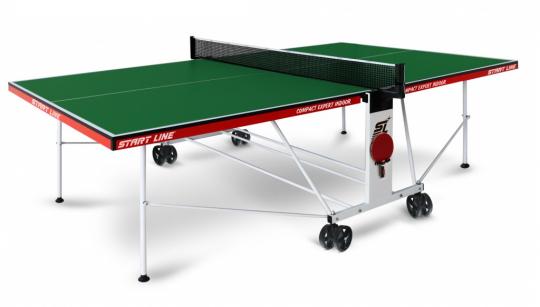 Теннисный стол Start Line Compact Expert Indoor green с комплектом аксессуаров