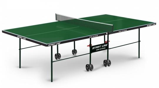 Теннисный стол Start Line Game Outdoor green, всепогодный, с комплектом аксессуаров