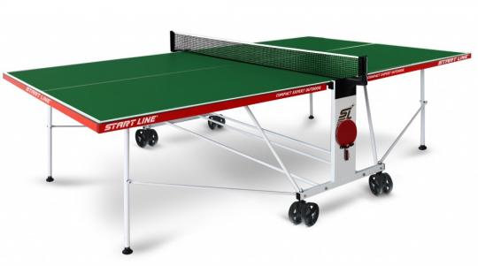 Теннисный стол Start Line Compact Expert Outdoor green, всепогодный с комплектом аксессуаров
