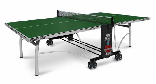 Теннисный стол Start Line Top Expert Outdoor green, всепогодный с комплектом аксессуаров