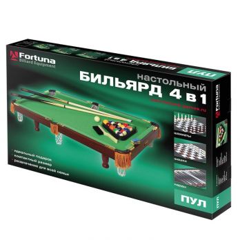 Бильярдный стол Fortuna Пул 3фт 4 в 1 с комплектом аксессуаров