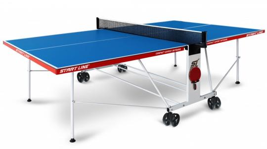 Теннисный стол Start Line Compact Expert Outdoor blue, всепогодный с комплектом аксессуаров